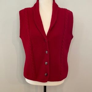 Coldwater Creek 100% wool button front cardigan grandmacore academic preppy